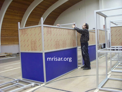 MRISAR's Team member John Siegel fabricating Robotic exhibits.
