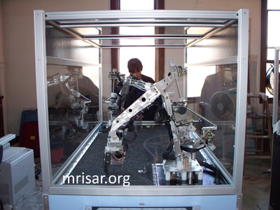 MRISAR's Team member Victoria Croasdell Siegel fabricating Robotic exhibits.