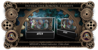 MRISAR's Robot Instructor Chibi-chan Exhibit; Subject is Biomimicry