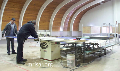 MRISAR Team members John Siegel and Michael Cook fabricating Robotic exhibits.