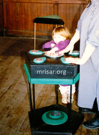 MRISAR's team member Autumn Siegel in 1995 testing our Pentiductor Exhibit. We have been making them since 1993.
