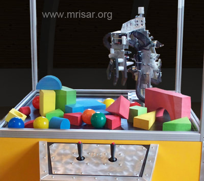 Robotic Exhibit; MRISAR's 3 Finger Robot Arm Base Mounted Exhibit