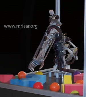Robotic Exhibit; MRISAR's 5 Finger Robot Arm Base Mounted Exhibit