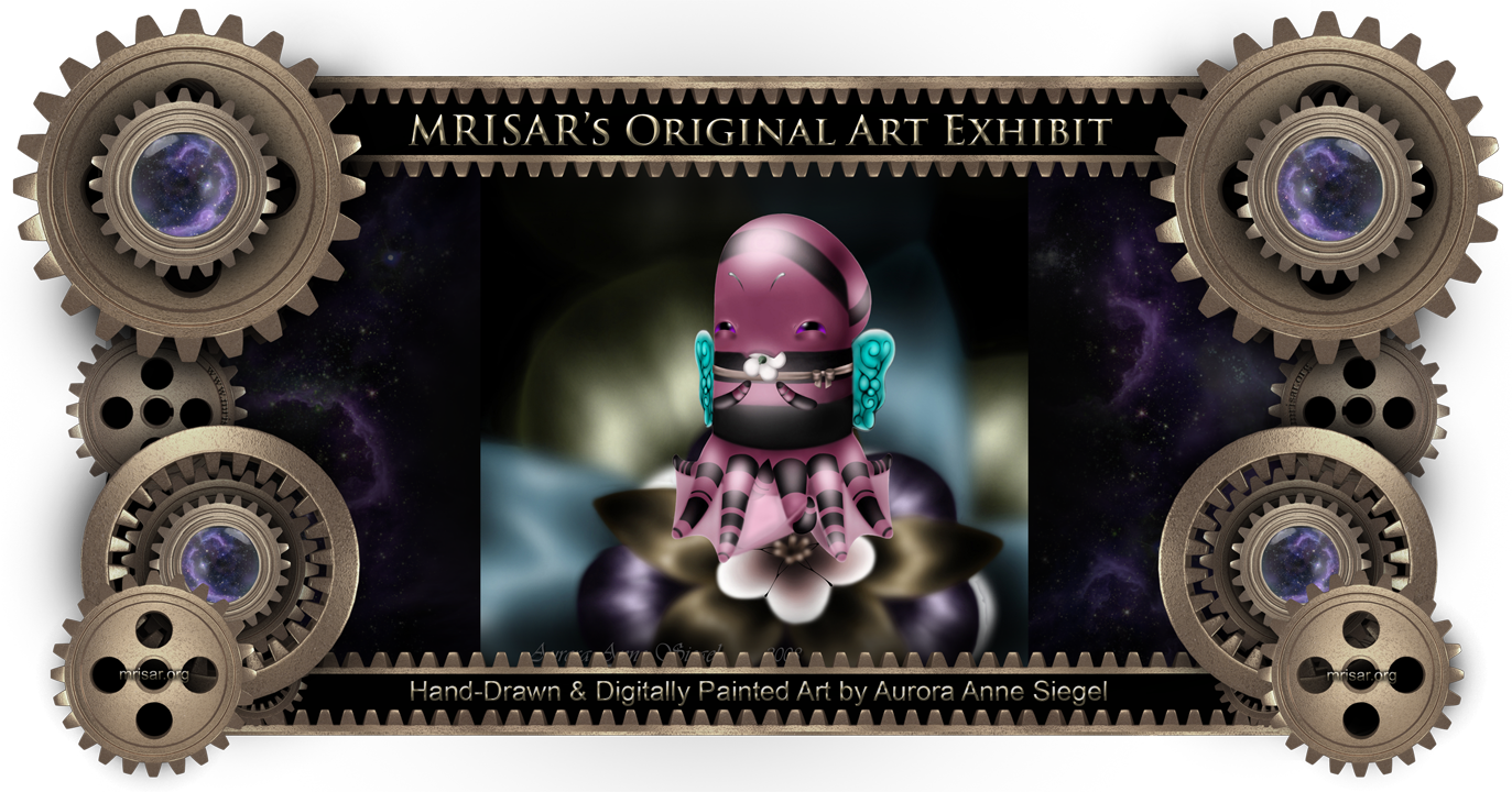 Pink Octo-Bee; This is an Original Hand-drawn and Digitally Painted Art piece by Aurora Anne Siegel, an awarded, published and exhibited; multi-disciplined artist, photographer, writer and engineer. She is also a member of MRISAR's R&D Team.  She has been creating quality art since she was a preschooler. Her favorite art subject is anthropomorphic animals and insects  , set in surreal environments. She drew this piece at the age of 13. Most of her original works have two different versions, a standard version and an interactive version, both of which are included in MRISAR's traveling exhibitions. Additionally some of these two different versions are for sale and come in 3 forms: 1- as a one-of-a-kind piece; 2- as limited edition pieces; 3- as unlimited pieces. 