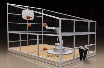 Giant Basketball Shooting Robot Arm Challenge or Human vs. robot!! by MRISAR