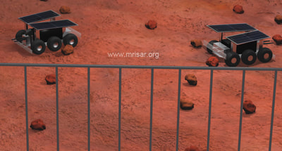 Simulator Planetary Robotics; MRISAR's Simulator Planetary Probe Rover Robots "Challenge on Mars" Exhibit. This exhibit relates to STEM education.