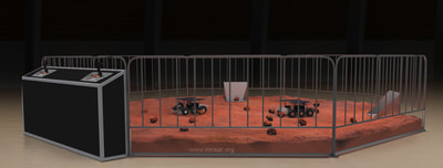 Simulator Planetary Robotics; MRISAR's Simulator Planetary Probe Rover Robots "Challenge on Mars" Exhibit. This exhibit relates to STEM education.