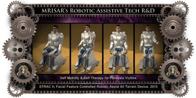 MRISAR’s STRAC II: Symbiotic Terrain Robotic Assist Chair for Paralysis Victims. It is a "Facial Feature Controlled Robotic Device". 