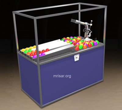 Robotic Color Sorting Five Finger Robot Arm by MRISAR.  It can see colors.  This exhibit relates to STEM education.