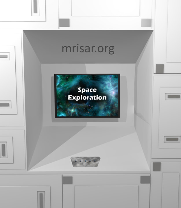 Space Exhibit; Space Station Module Simulator with Interactive, Interchangeable Elements by MRISAR. Informational Kiosk Modular for the Space Exhibit; Space Station Module Simulator.
