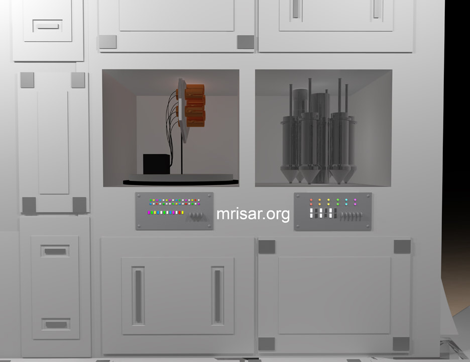 Space Exhibit; Space Station Module Simulator with Interactive, Interchangeable Elements by MRISAR. Working Ion Engine Modular and a Generator Modular for extended space missions for the Space Exhibit; Space Station Module Simulator.