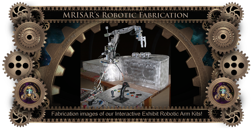 MRISAR's Exhibit Fabrication ​Images for Custom, 3 Finger, & 5 Finger Robotic Arm Exhibit Kits!